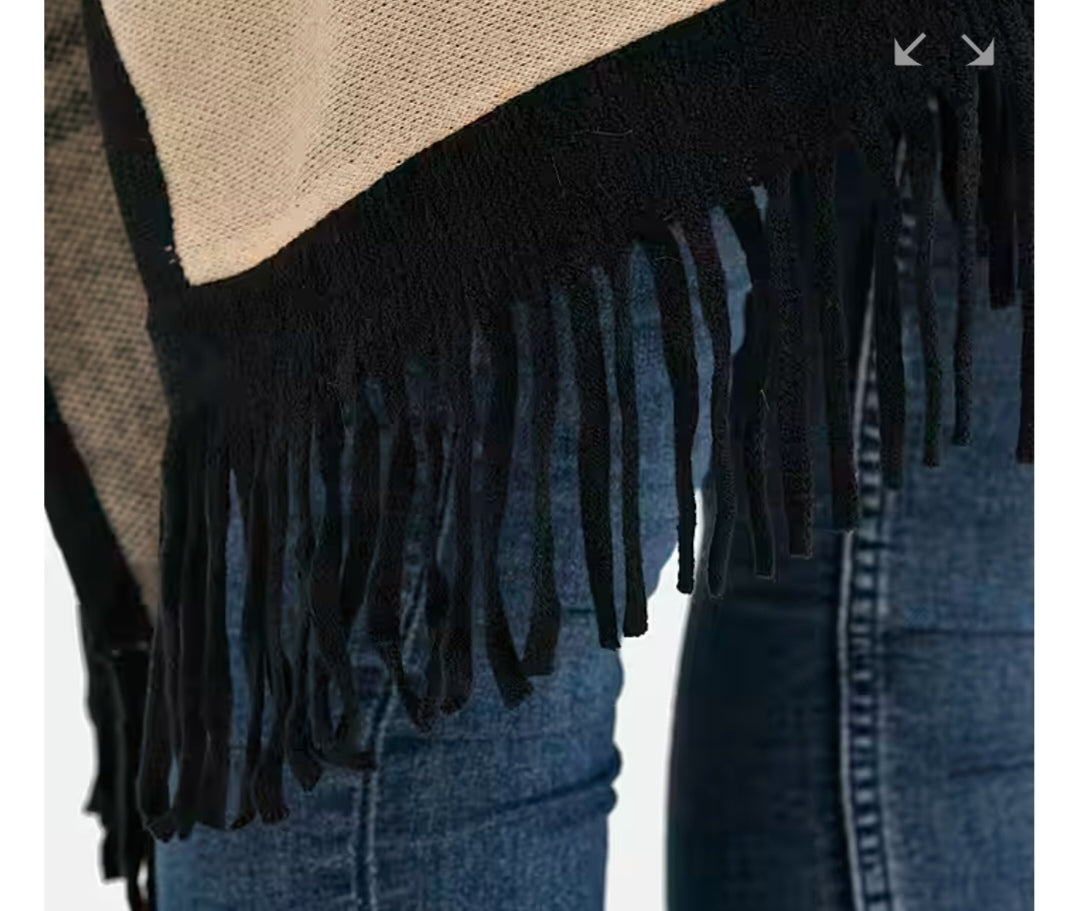 Poncho con ecopelliccia