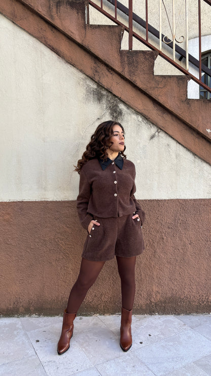 Coordinato con inserti similpelle